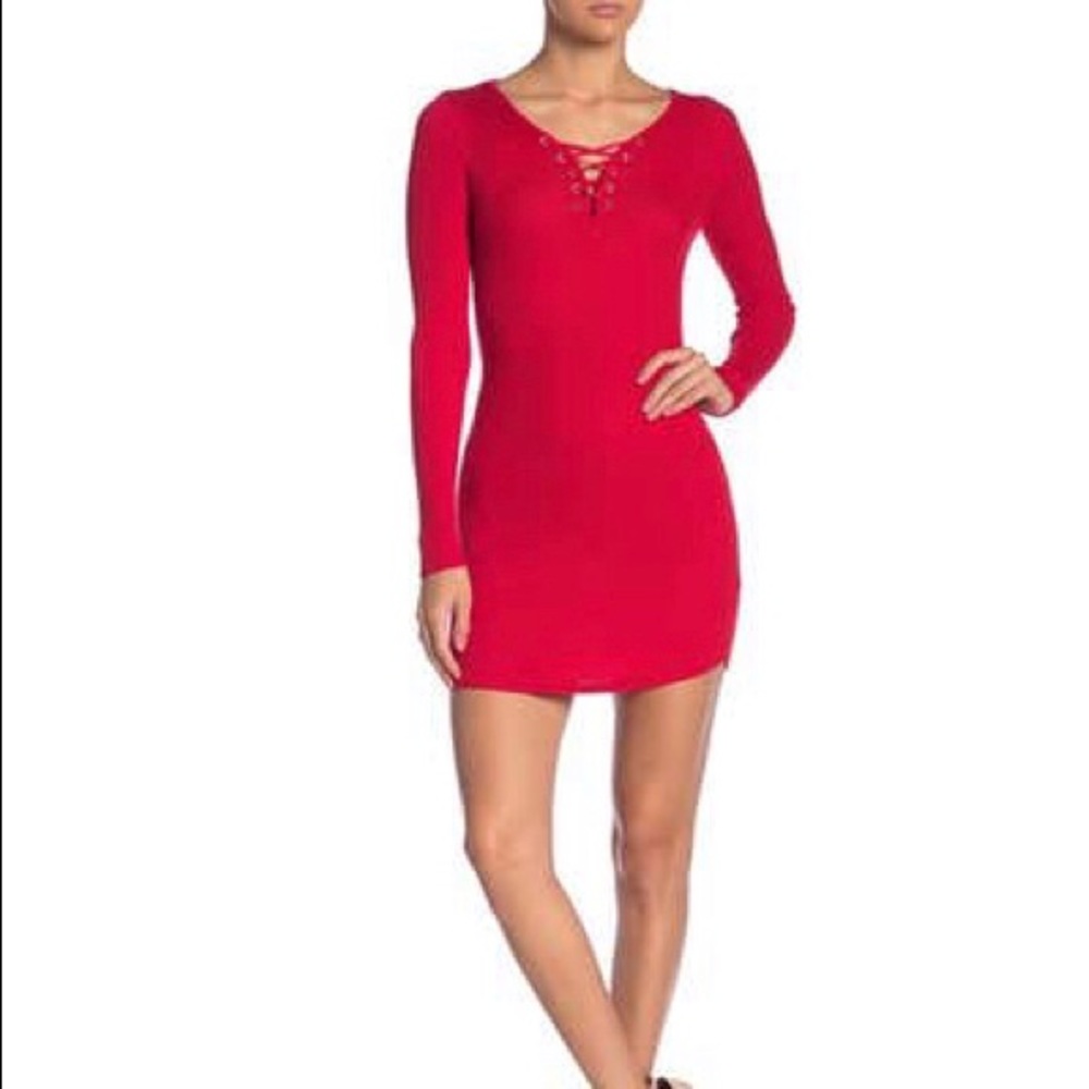 Planet Gold Marbled Knit Sweater Dress